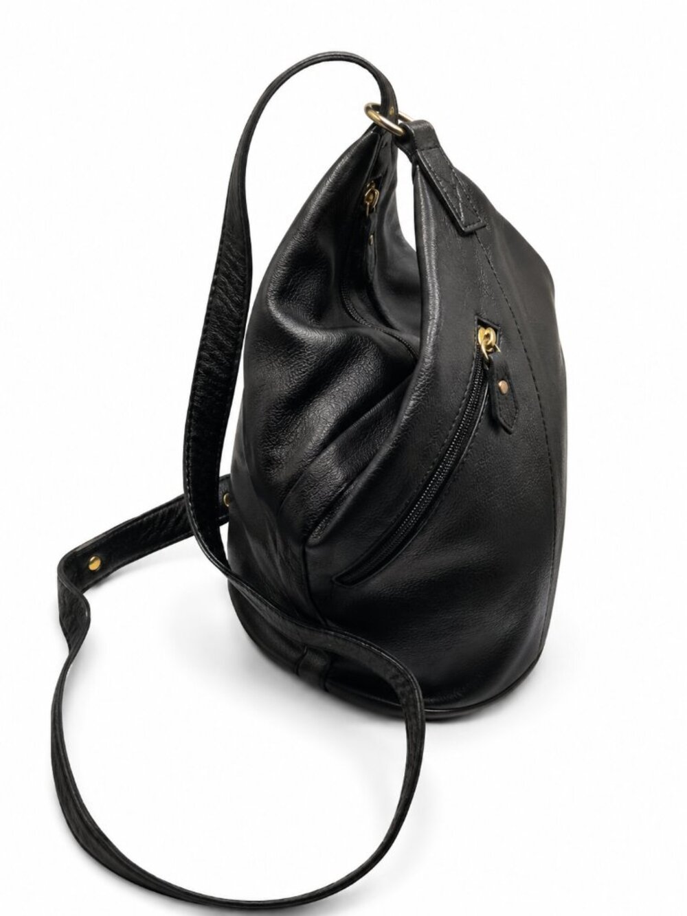 Clarks Black Leather Bucket Shoulder Bag